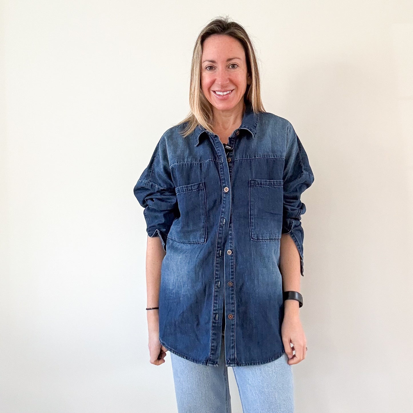 One Teaspoon Oversized Chambray Shirt - Size XS