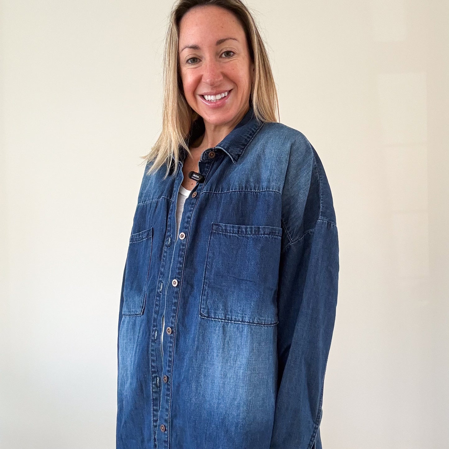 One Teaspoon Oversized Chambray Shirt - Size XS