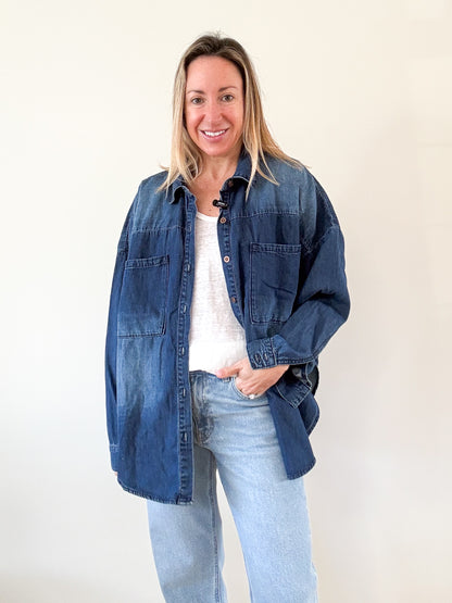 One Teaspoon Oversized Chambray Shirt - Size XS