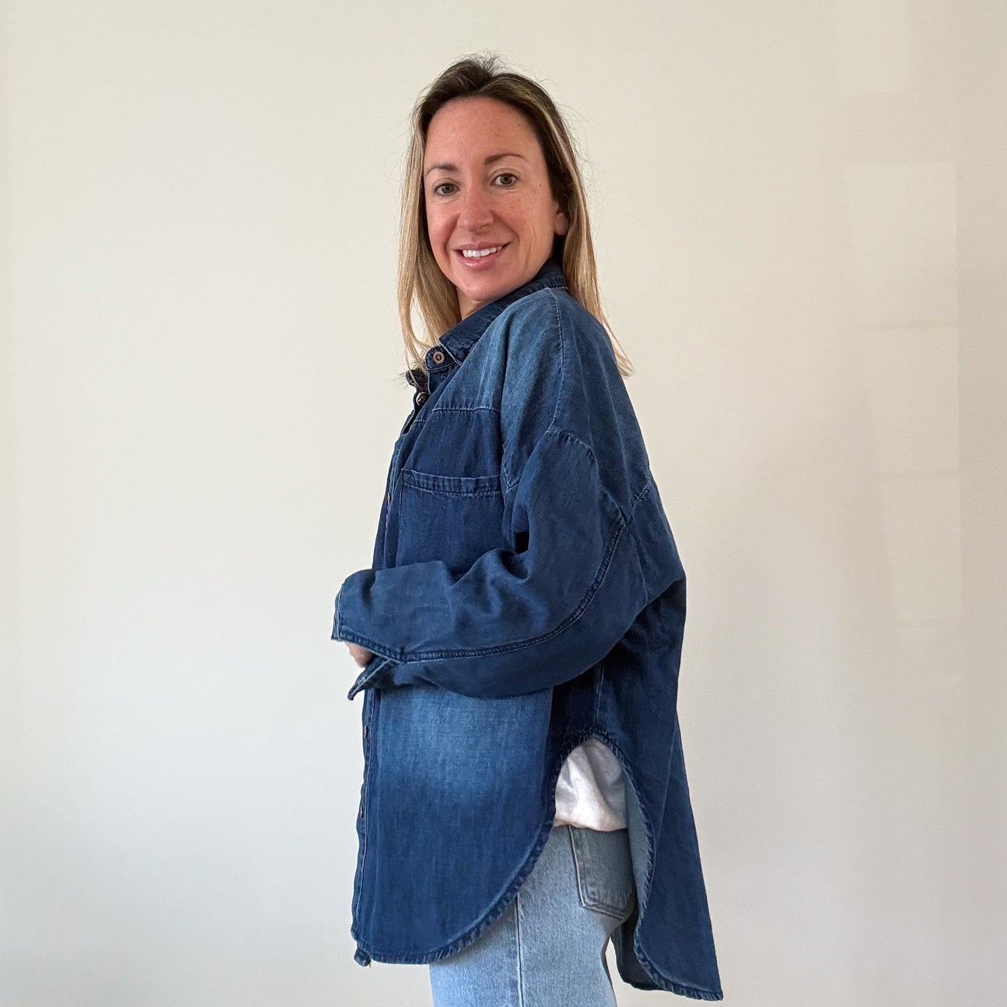 One Teaspoon Oversized Chambray Shirt - Size XS