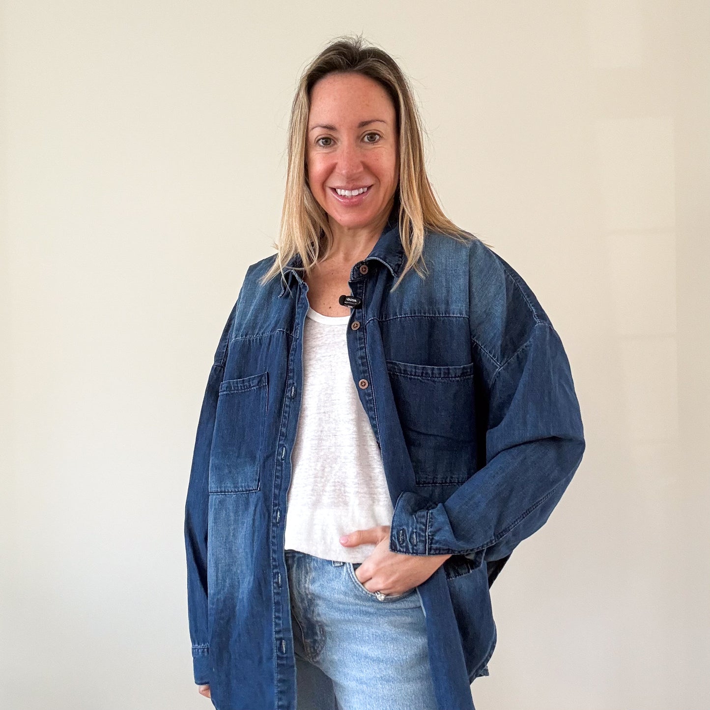 One Teaspoon Oversized Chambray Shirt - Size XS