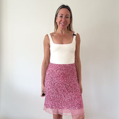 P.A.R.O.S.H. Pink Sequin Skirt - Size M