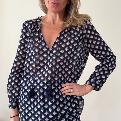 Paige Printed Cotton Top - Size Small