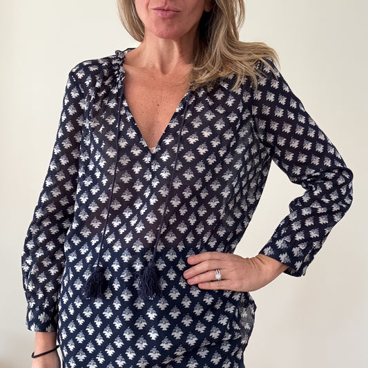 Paige Printed Cotton Top - Size Small
