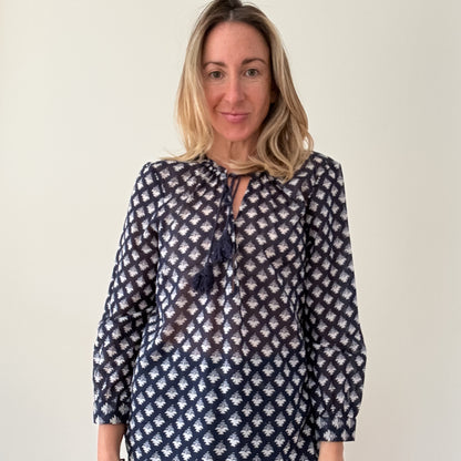 Paige Printed Cotton Top - Size Small