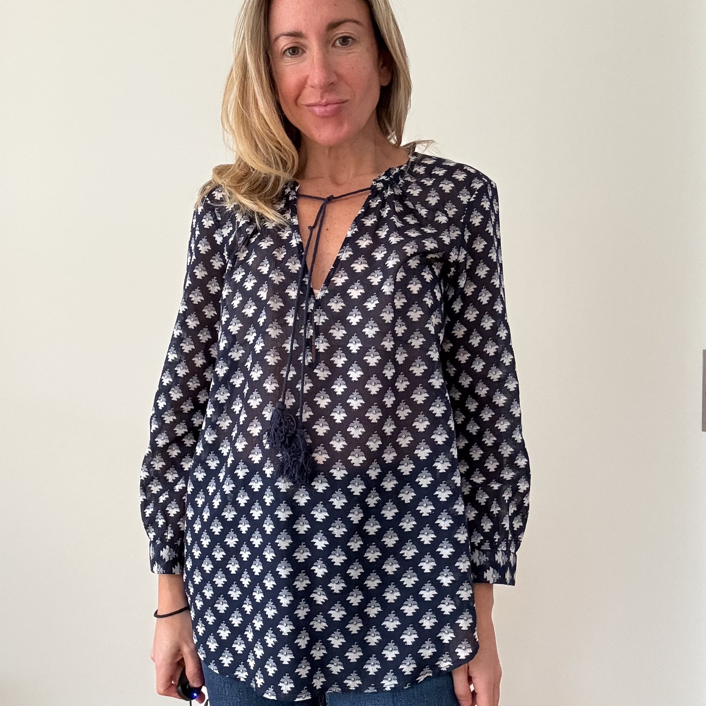 Paige Printed Cotton Top - Size Small