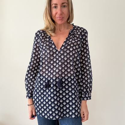 Paige Printed Cotton Top - Size Small