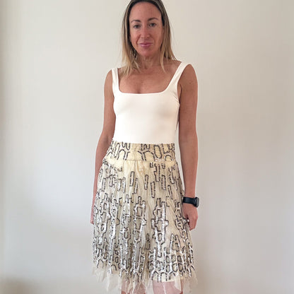 P.A.R.O.S.H. Embellished Tulle Sequin Skirt - Size M
