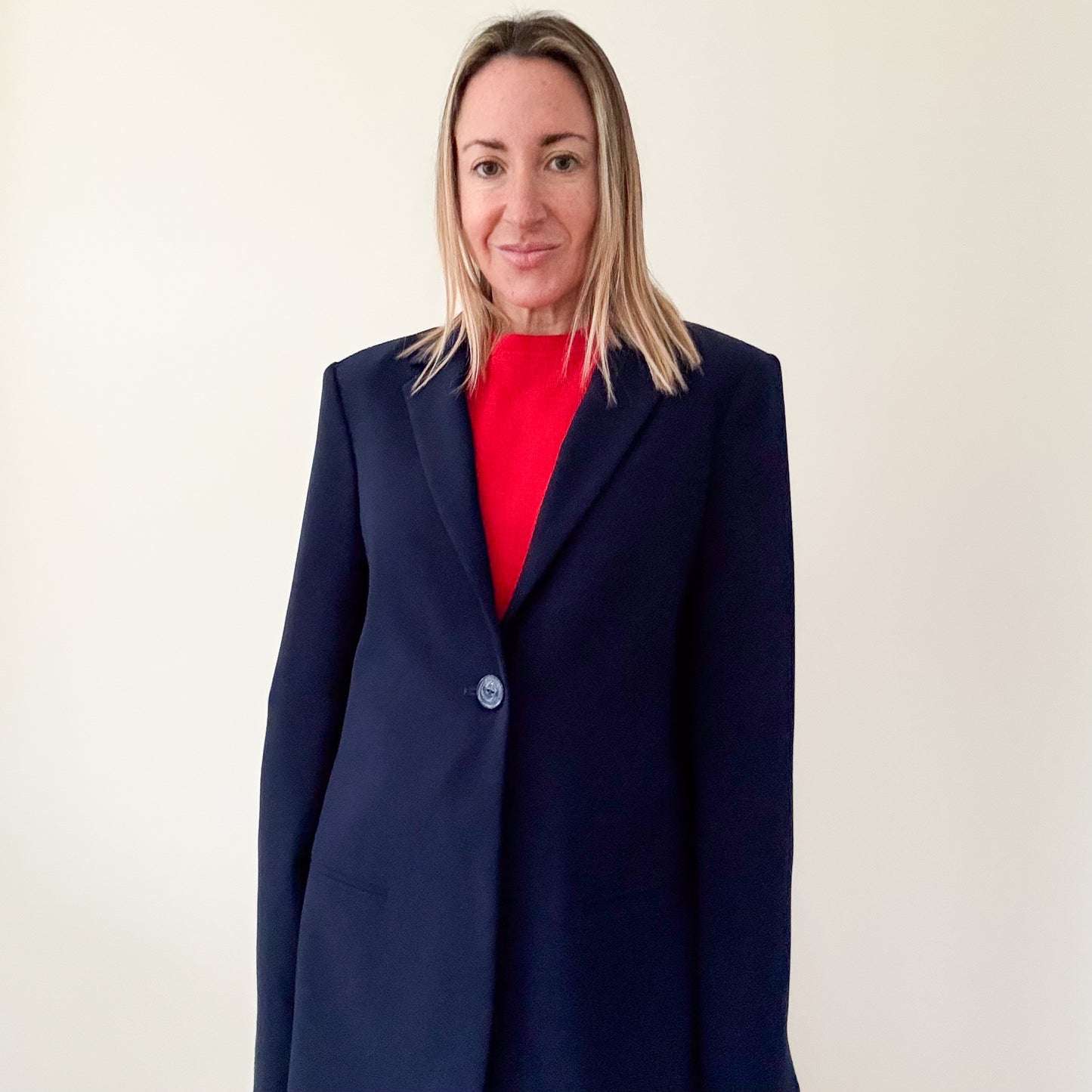Pinko Navy Blazer with Sports Stripe - Size 10