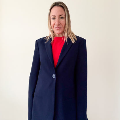 Pinko Navy Blazer with Sports Stripe - Size 10