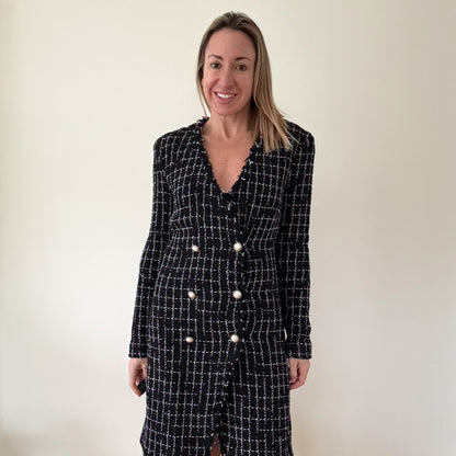 Pinko Tweed Blazer Dress - Size 8