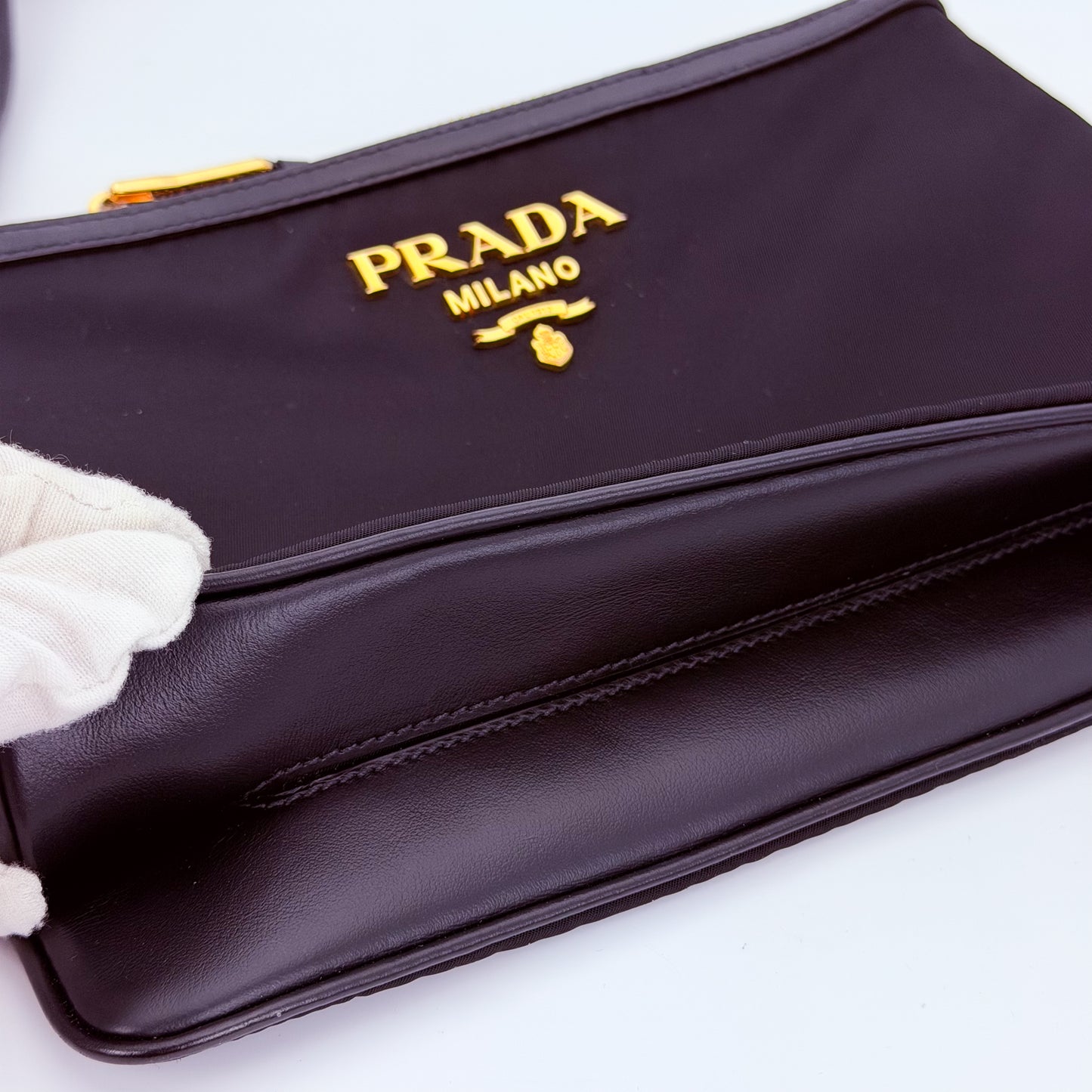 Prada Bandoliera Tessuto Nylon Double Zip Crossbody in Black (RRP £1100) | Authentic Preloved