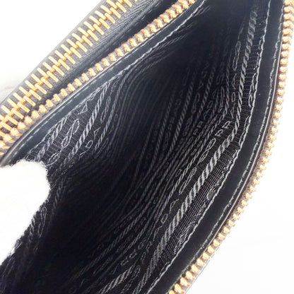Prada Bandoliera Tessuto Nylon Double Zip Crossbody in Black (RRP £1100) | Authentic Preloved