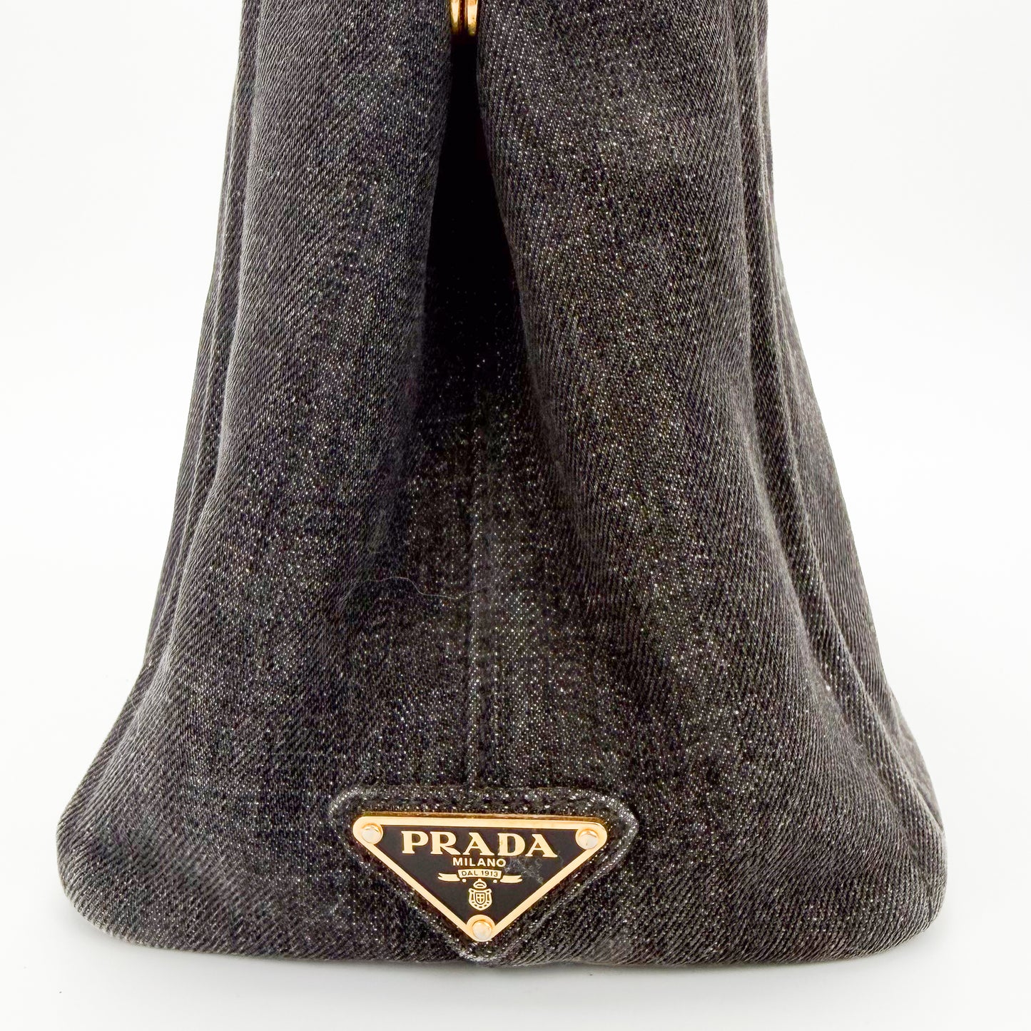 Prada Canapa Denim Tote Bag in Black