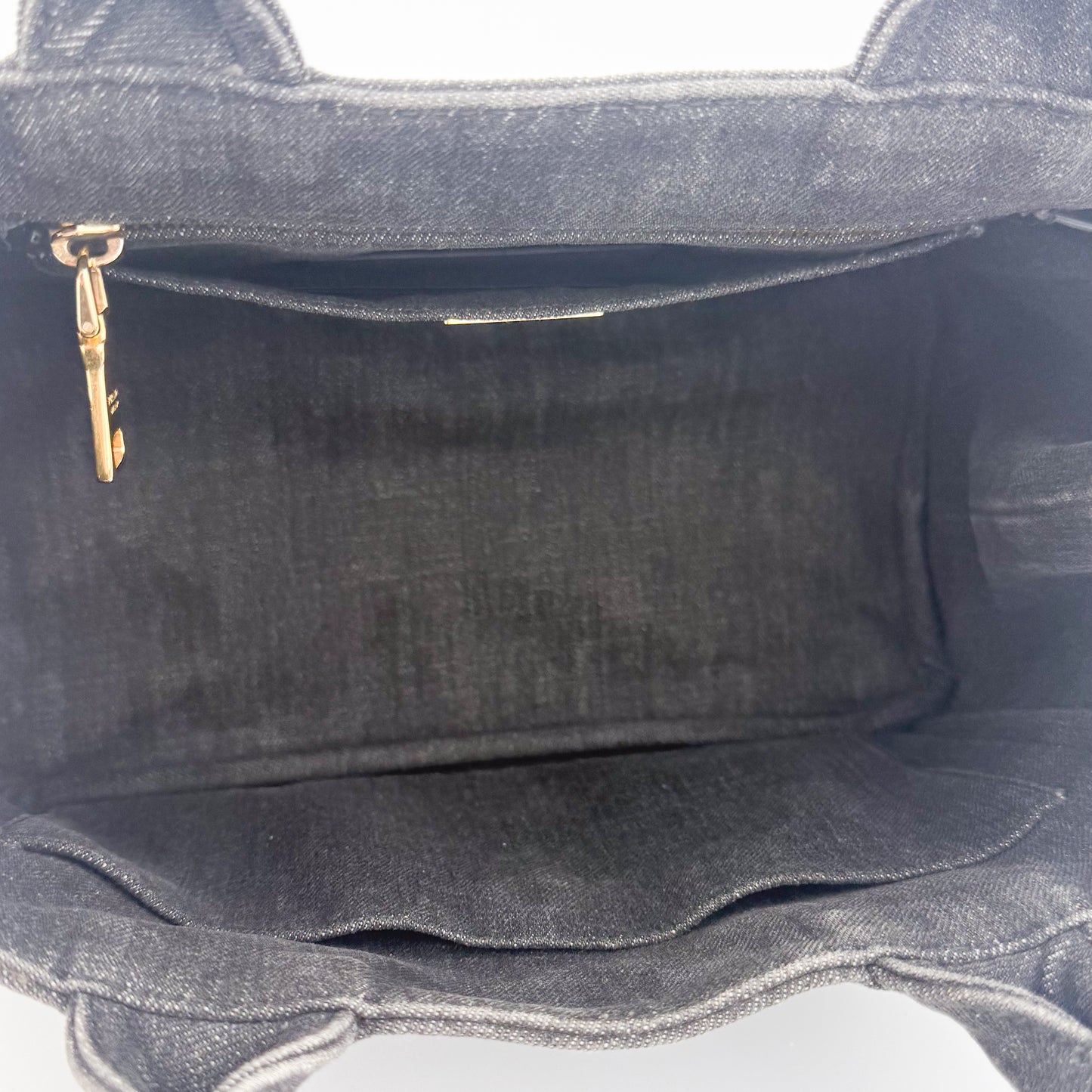 Prada Canapa Denim Tote Bag in Black