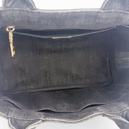 Prada Canapa Denim Tote Bag in Black