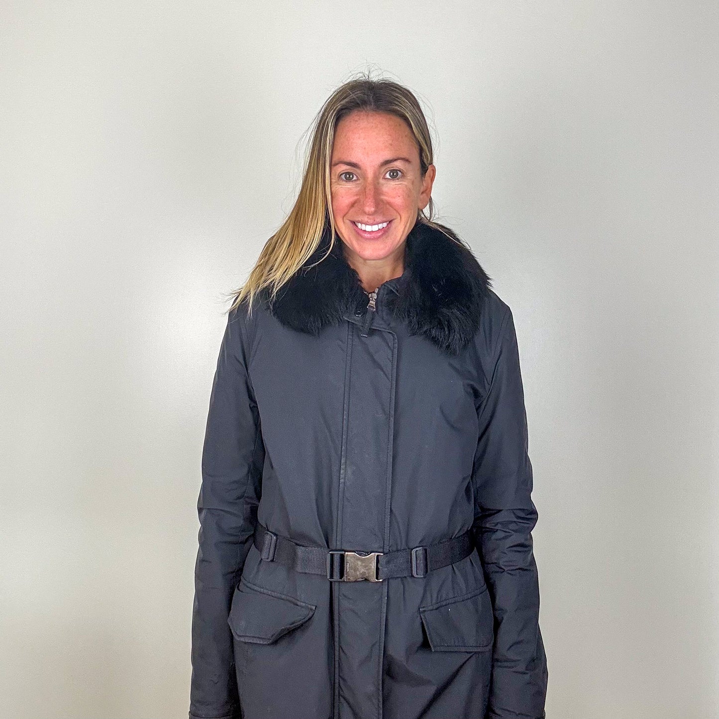 Prada Knee Length Puffer Coat - Size 14