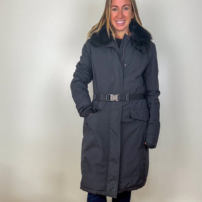 Prada Knee Length Puffer Coat - Size 14