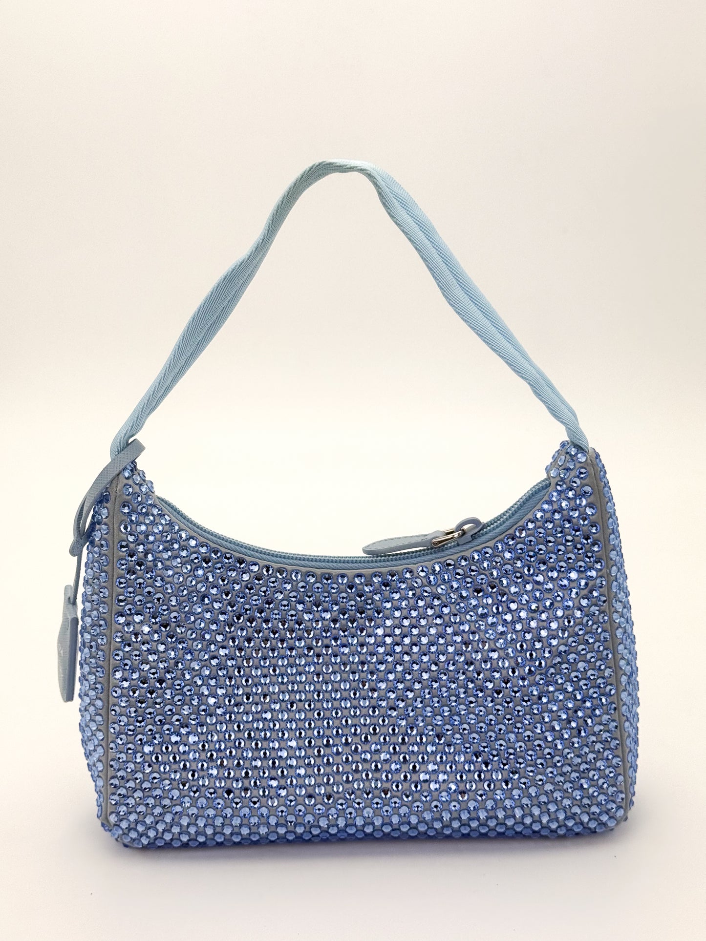 Preloved Prada Re-Edition 2000 Crystal Embellished Satin Mini Bag Back View