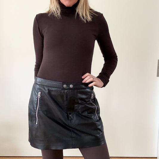 Rag & Bone Nora Leather Skirt - Size UK 12