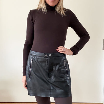 Rag & Bone Nora Leather Skirt - Size UK 12