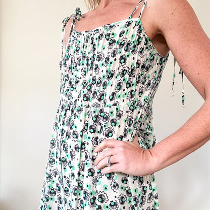 Rixo Printed Floral Tie-Strap Maxi Dress - Size XS