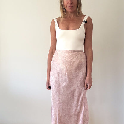 Ronit Zilkha Blush Pink Silk-Blend Midi Skirt - Size 10