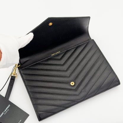 Saint Laurent Cassandre Matelassé Flap Pouch – interior compartment close-up