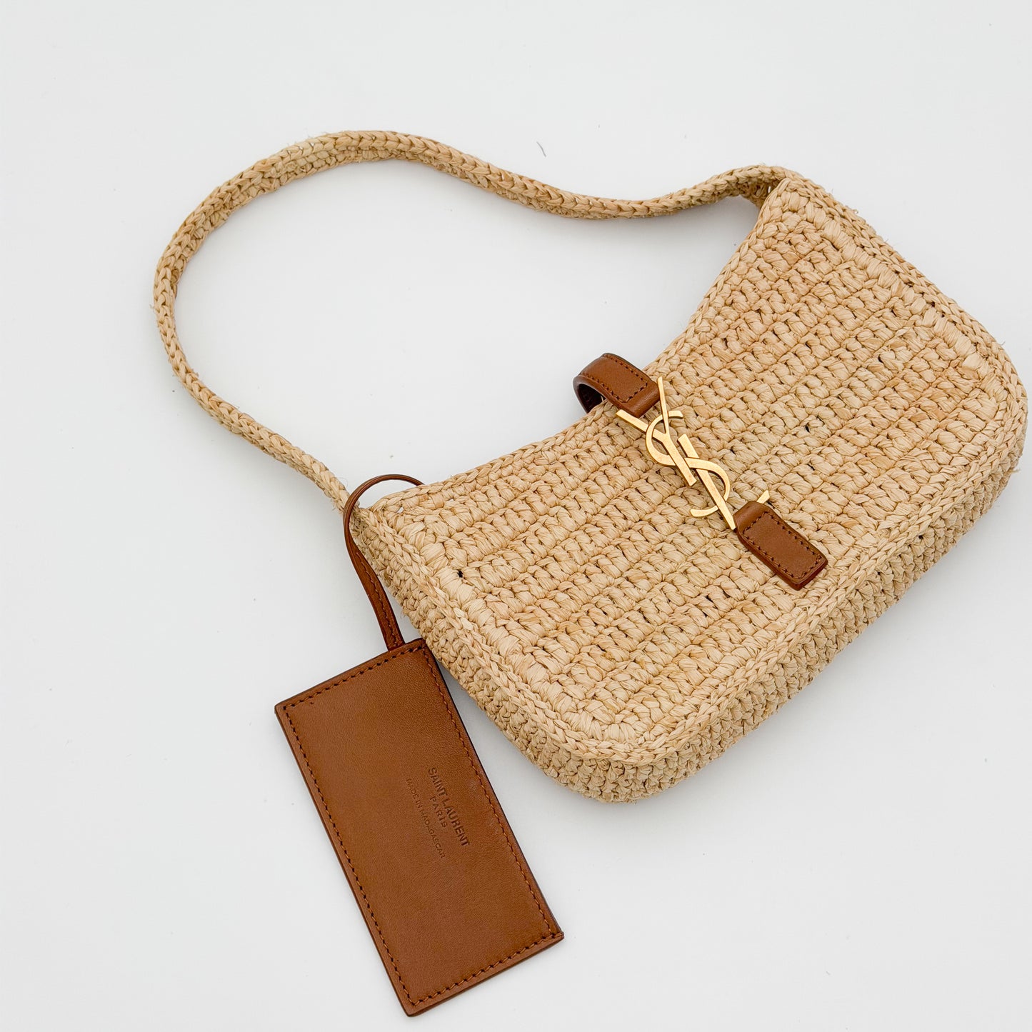 Saint Laurent leather tag ariel view
