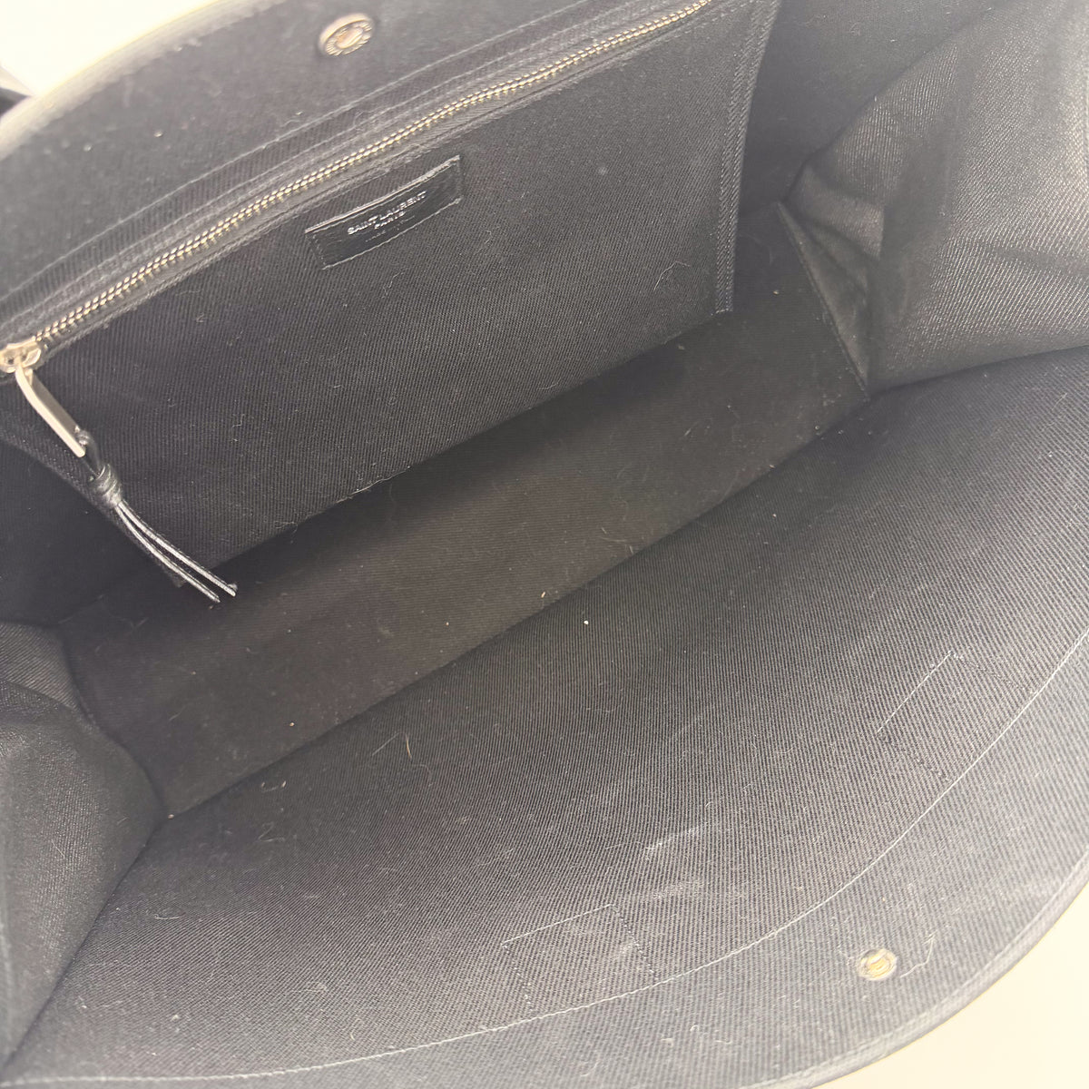 Saint Laurent Paris interior of the canvas tote