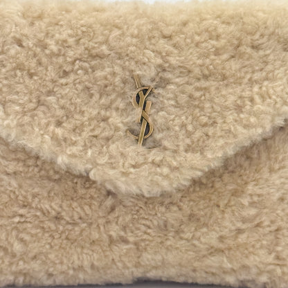 Saint Laurent Small Puffer Shearling Pouch