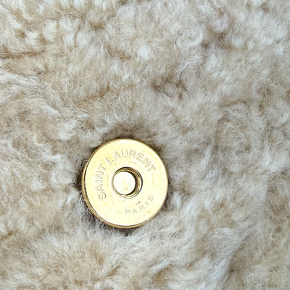 Saint Laurent Small Puffer Shearling Pouch