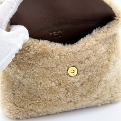 Saint Laurent Small Puffer Shearling Pouch