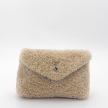 Saint Laurent Small Puffer Shearling Pouch