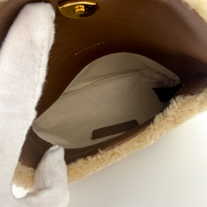 Saint Laurent Small Puffer Shearling Pouch