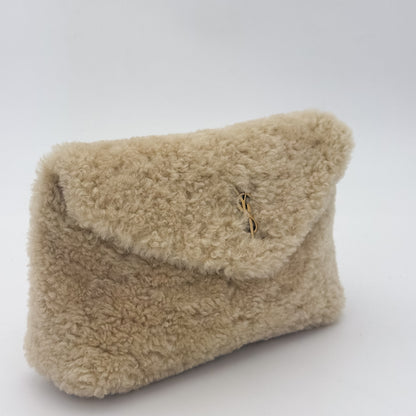 Saint Laurent Small Puffer Shearling Pouch