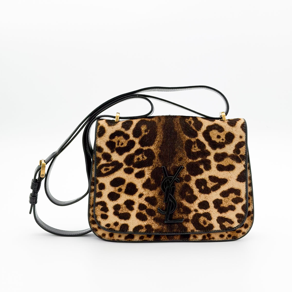 Saint Laurent Spontini leopard crossbody bag, front view
