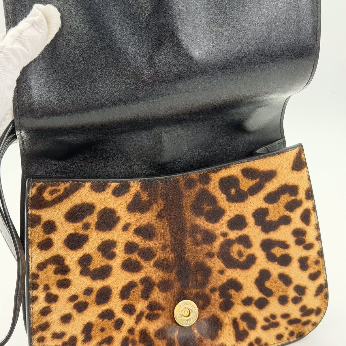 Saint Laurent Spontini bag, flap open view