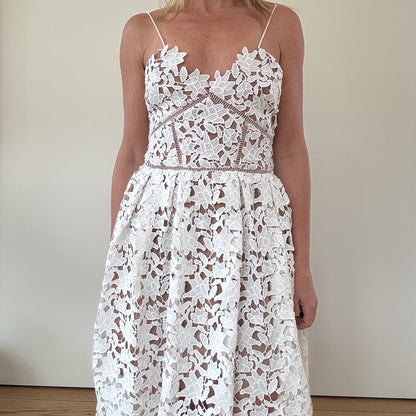 Self Portrait Azalea Guipure Lace Dress - Size 8