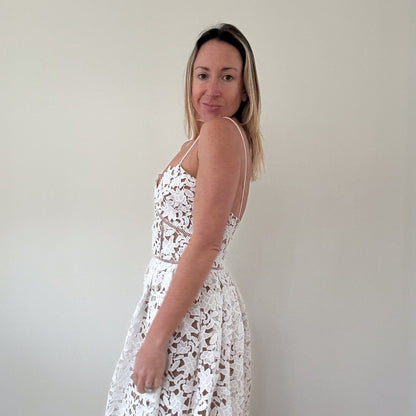 Self Portrait Azalea Guipure Lace Dress - Size 8