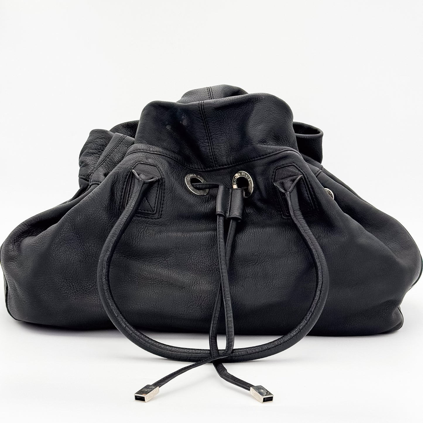 Sonia Rykiel Black Leather Tote Bag