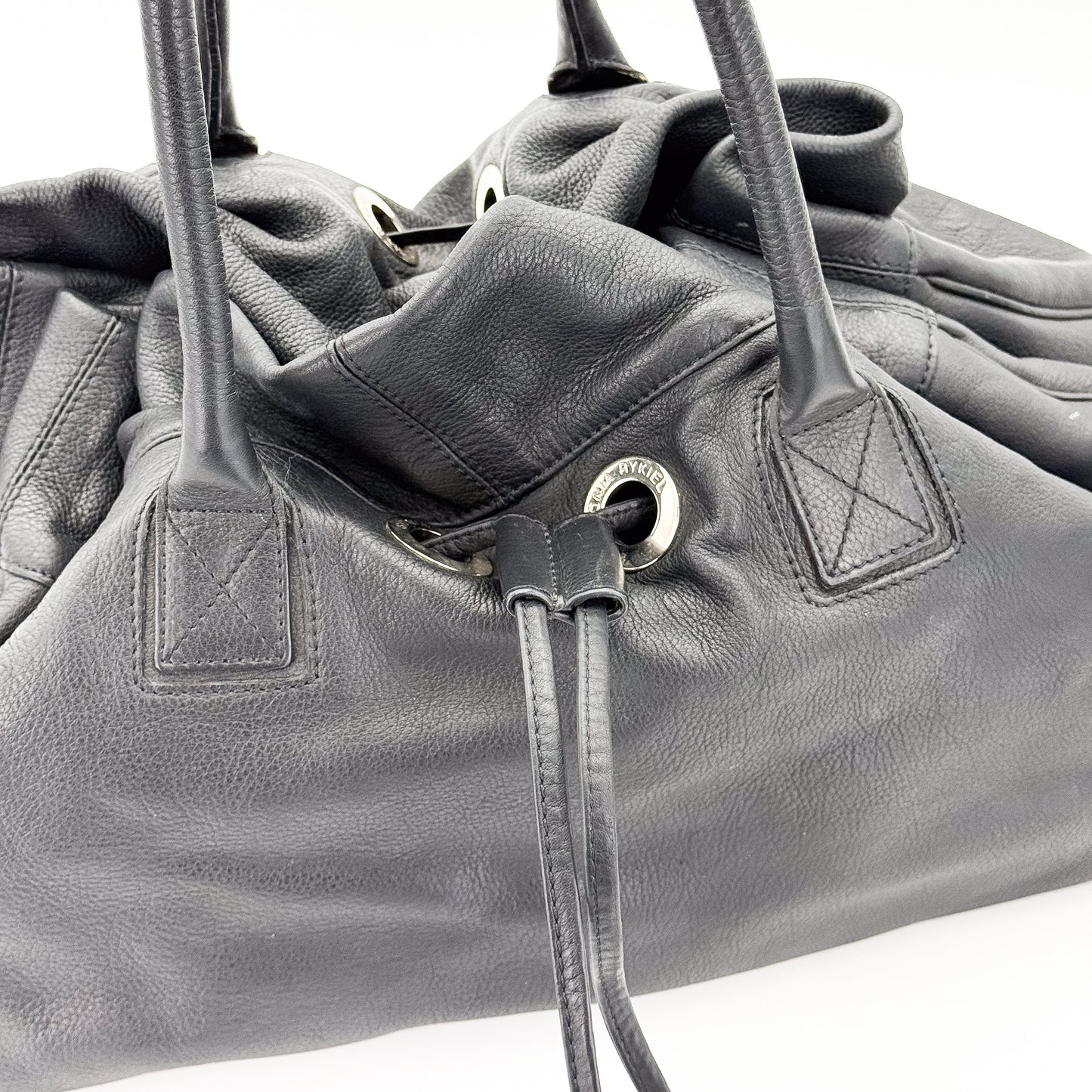 Sonia Rykiel Black Leather Tote Bag