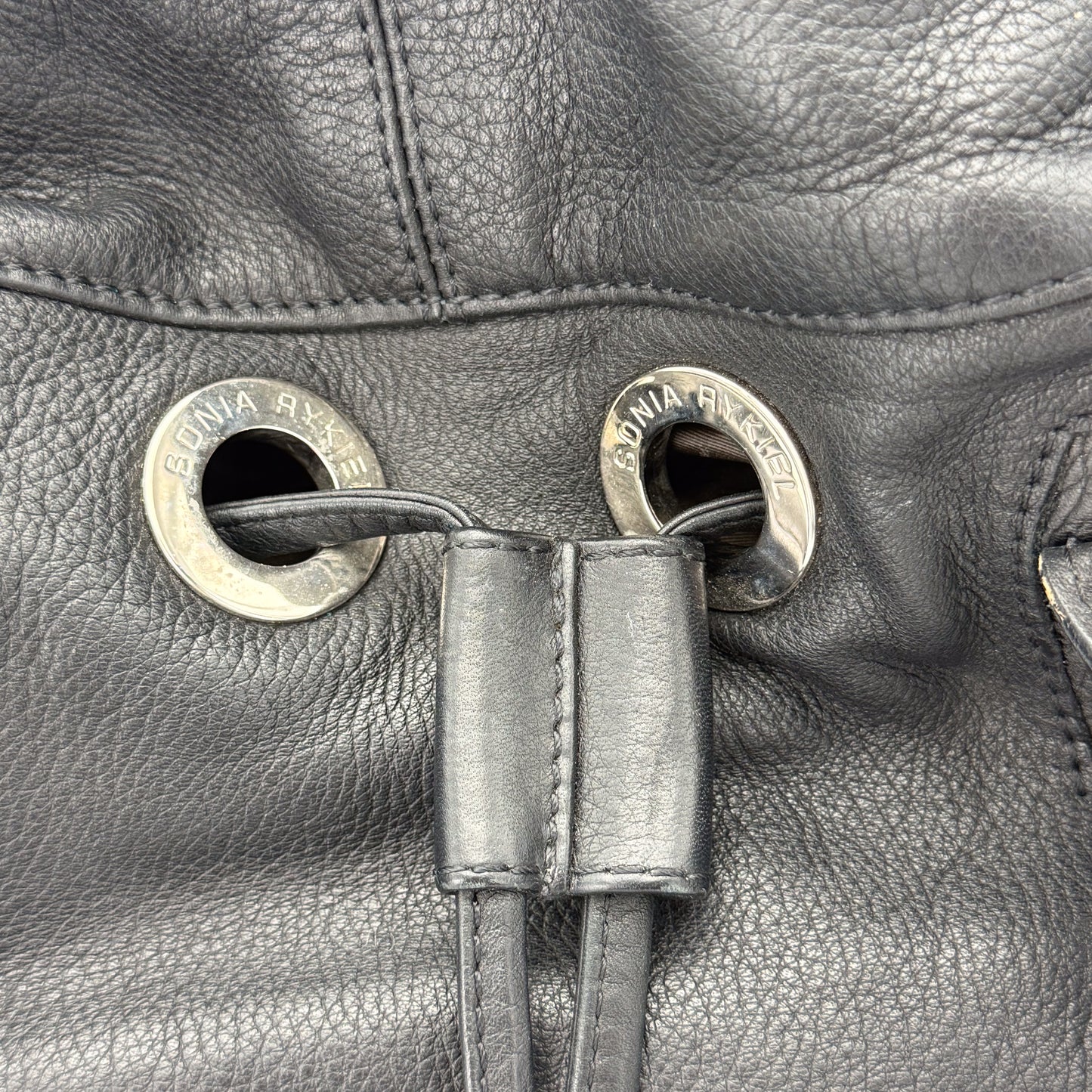 Sonia Rykiel Black Leather Tote Bag