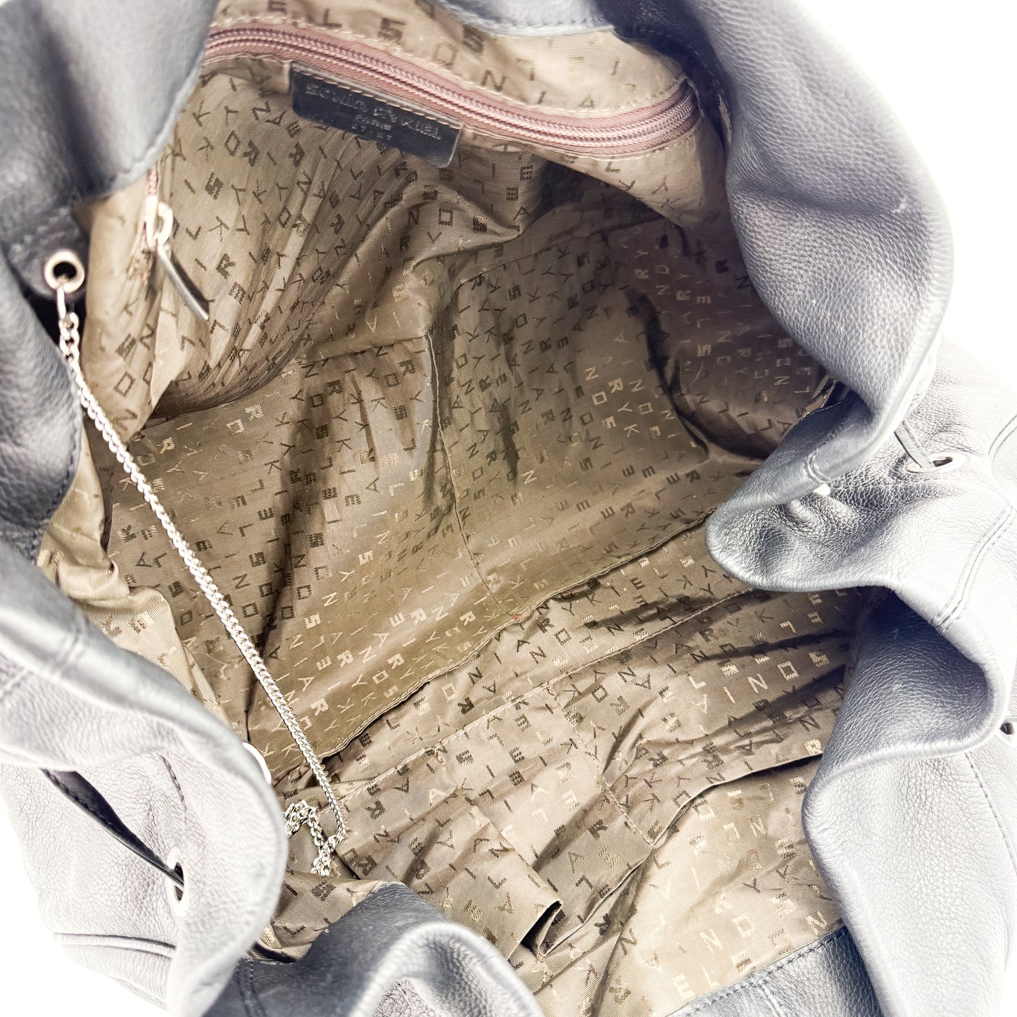 Sonia Rykiel Black Leather Tote Bag