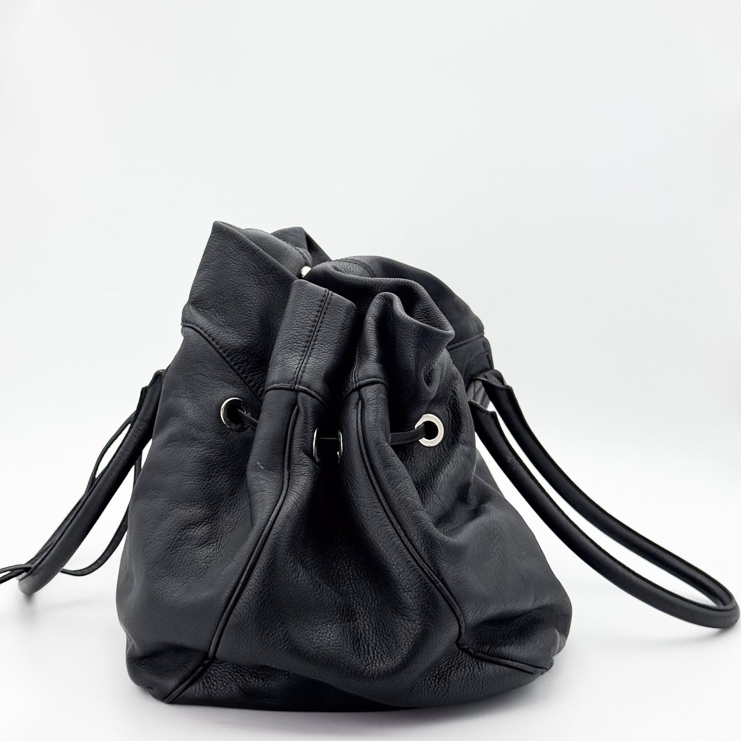 Sonia Rykiel Black Leather Tote Bag
