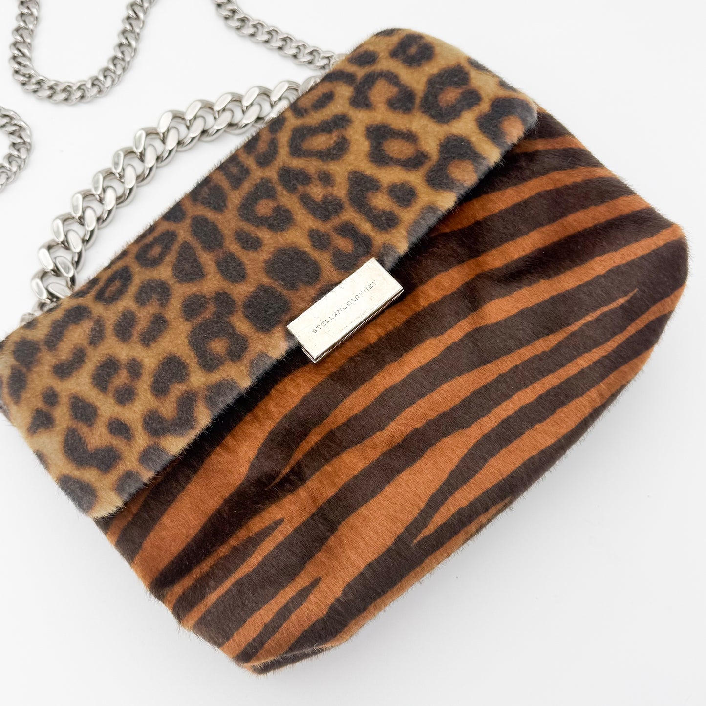 Stella McCartney Becks Faux Ponyskin Leopard Crossbody Bag