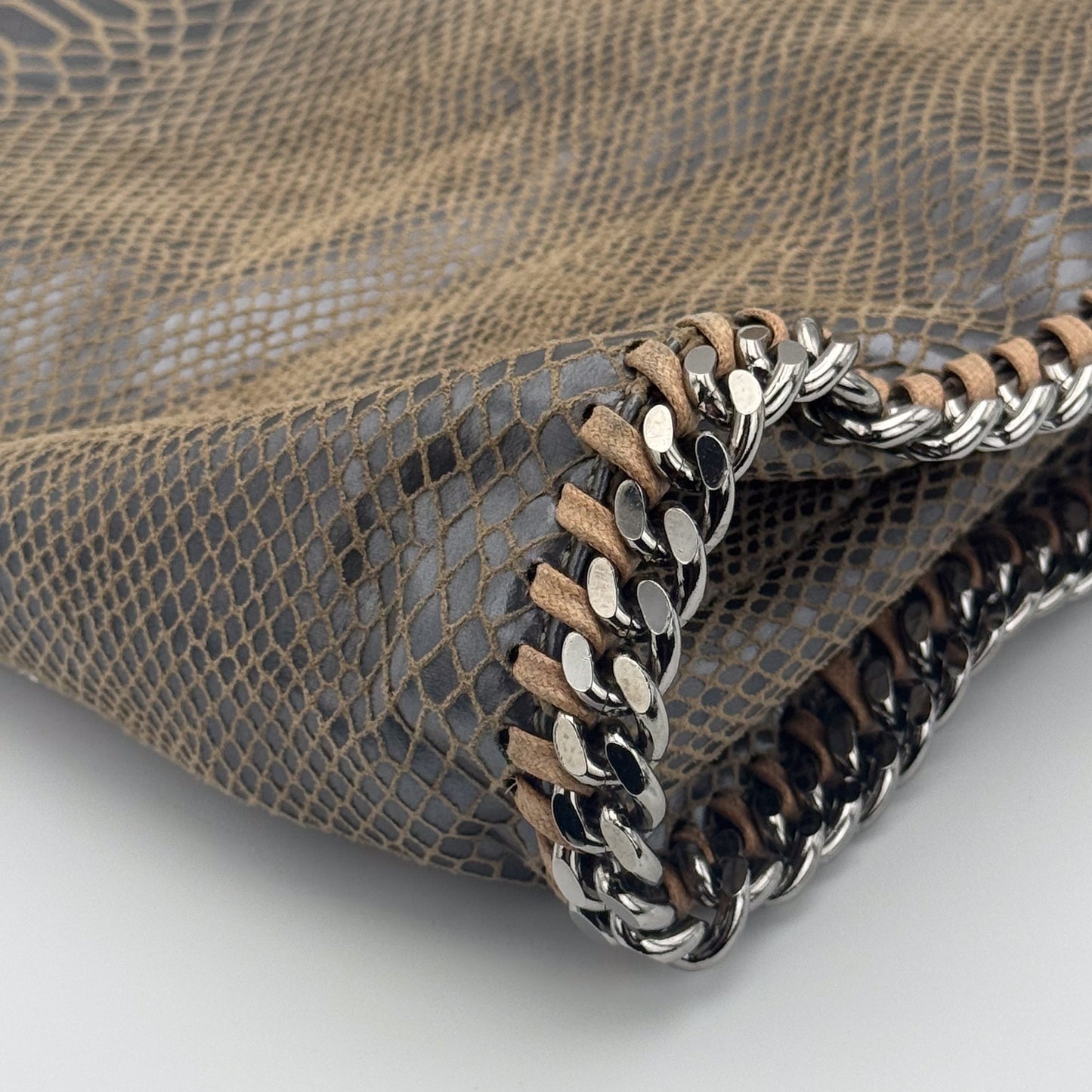 Stella McCartney Falabella Python-Effect Foldover Tote Bag
