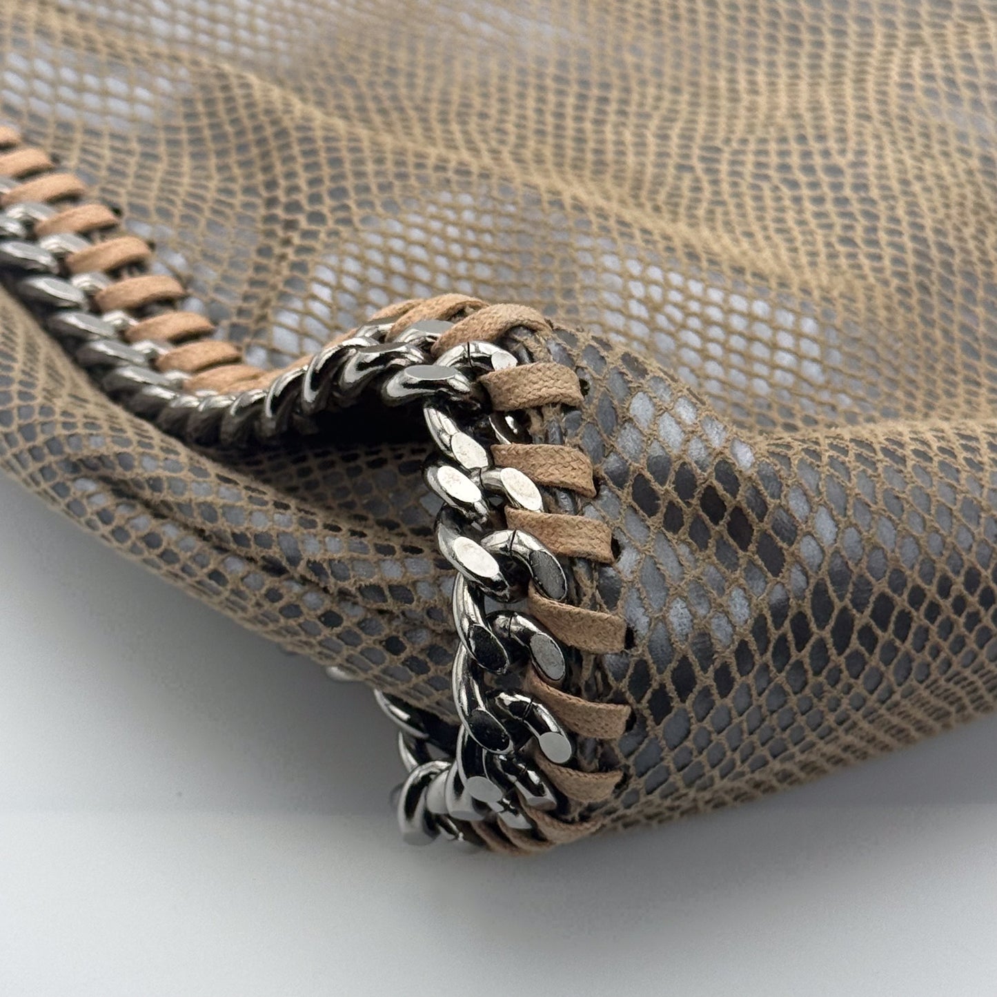 Stella McCartney Falabella Python-Effect Foldover Tote Bag