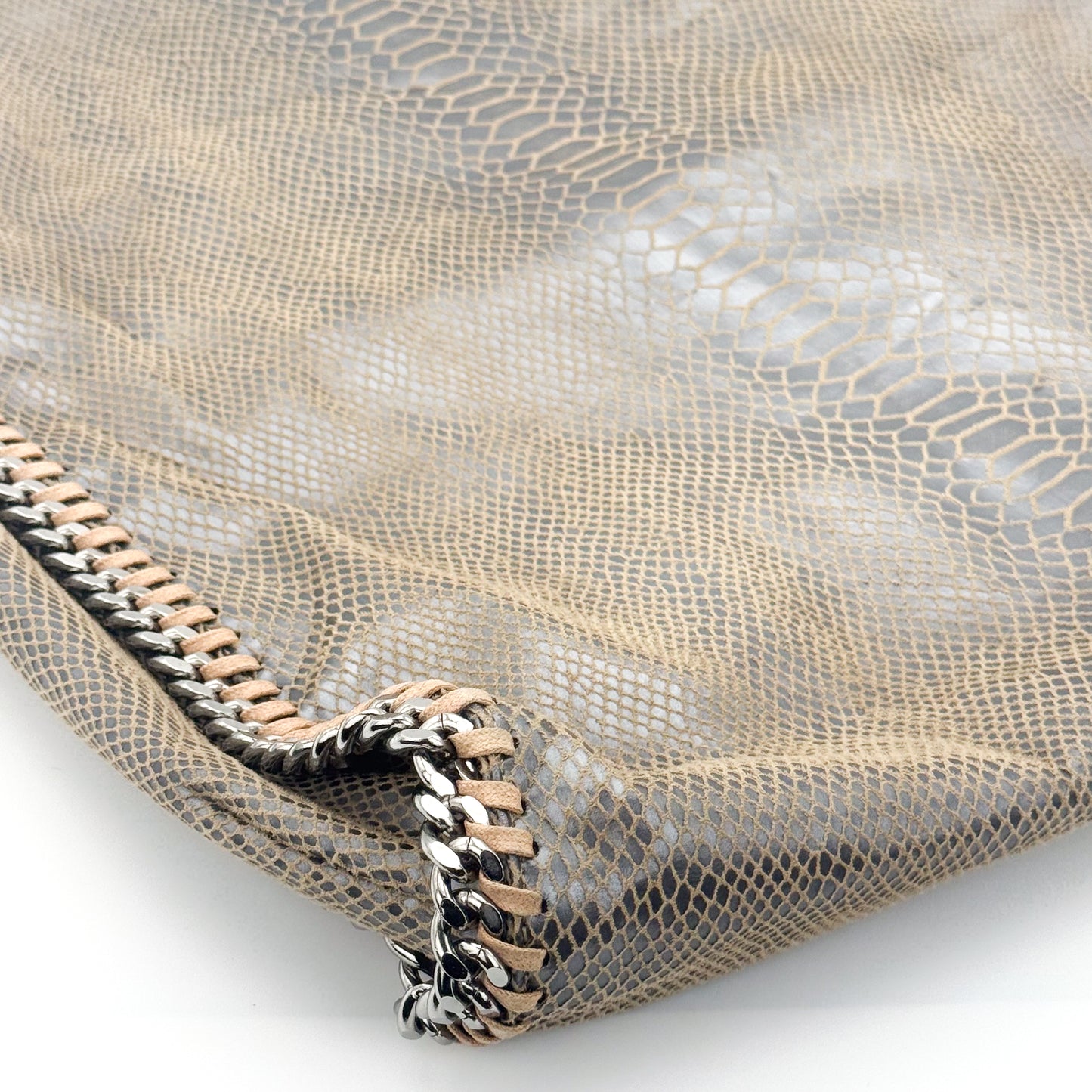 Stella McCartney Falabella Python-Effect Foldover Tote Bag