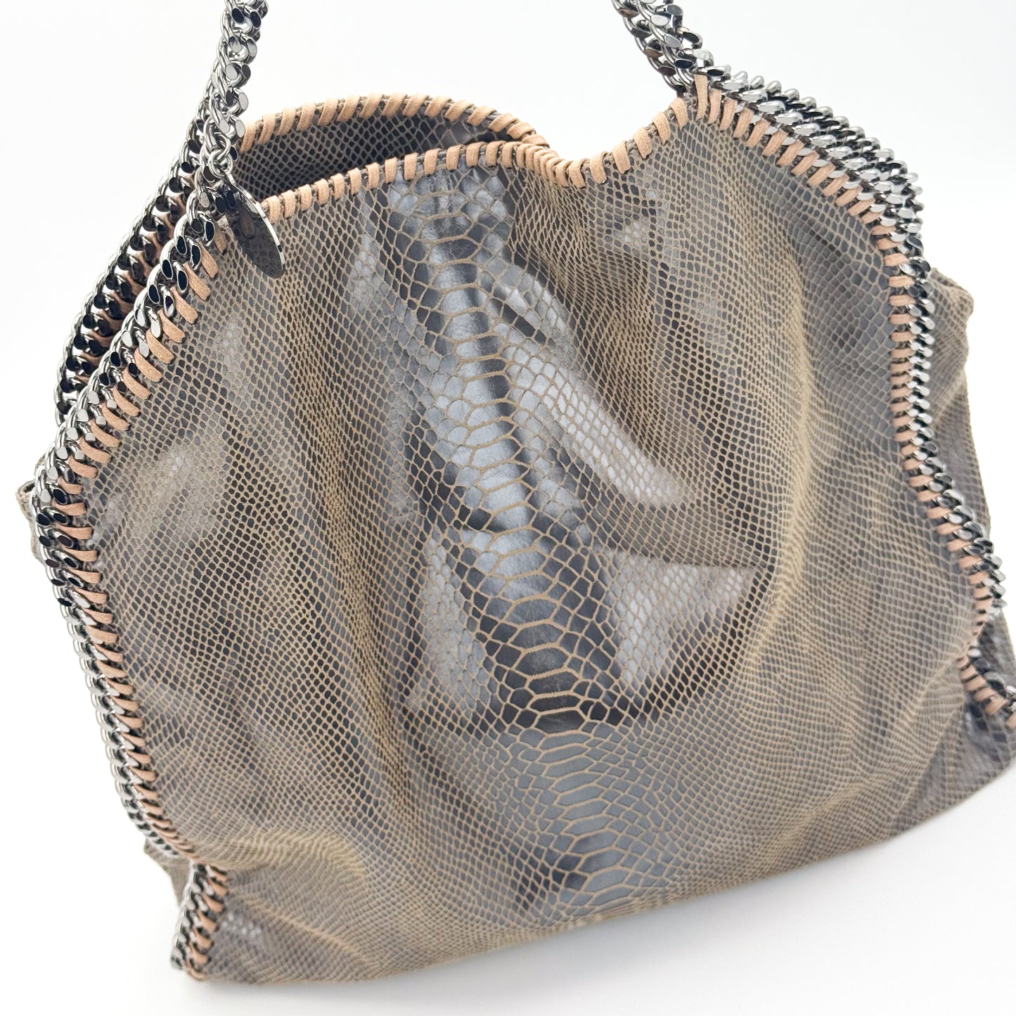 Stella McCartney Falabella Python-Effect Foldover Tote Bag